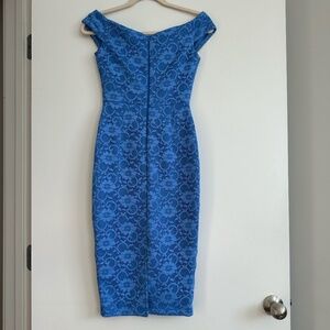 Blue Jacquard Dress